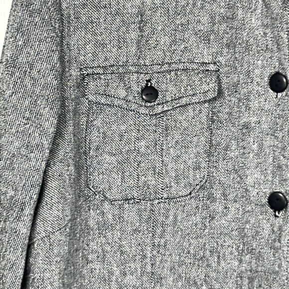 Dialogue Linen Cotton Blend Gray Black  Shirt/Jacket Safari Size Large - Picture 3 of 8